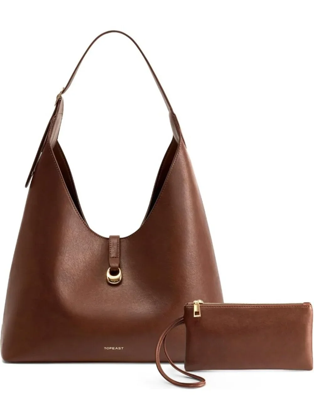 Chic Slouchy Hobo Bag for Women, Large PU Leather Shoulder Tote with Wallet