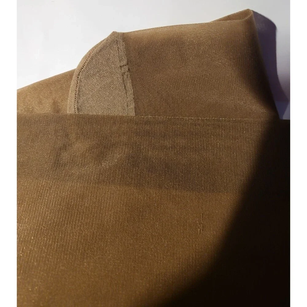 2 PR Vtg Venus Support Stockings Thigh-Hi Very Sheer Lycra Tan & Cream Korea
