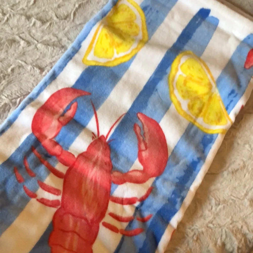 Kassafina Beach Towel - Lobster & Lemon Stripe