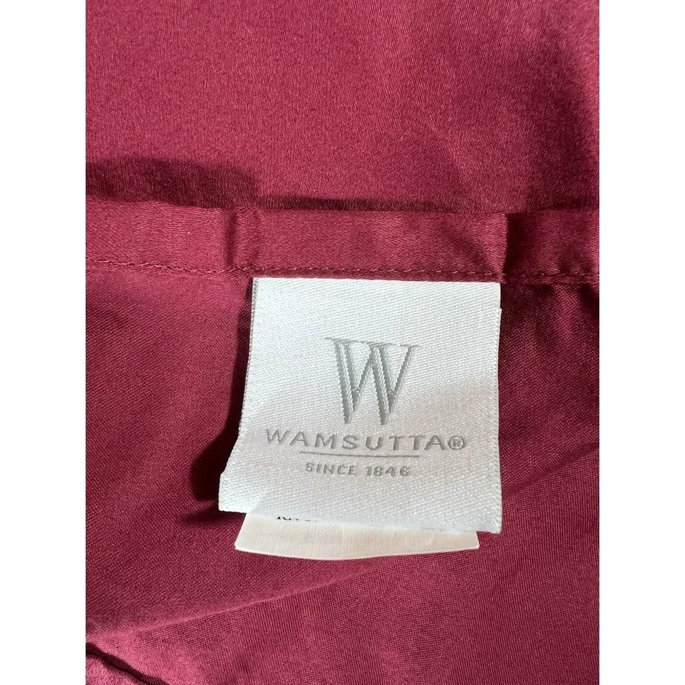 WAMSUTTA 500 Thread Count PimaCott TWIN Sheet Set BURGUNDY Solid Deep Fit