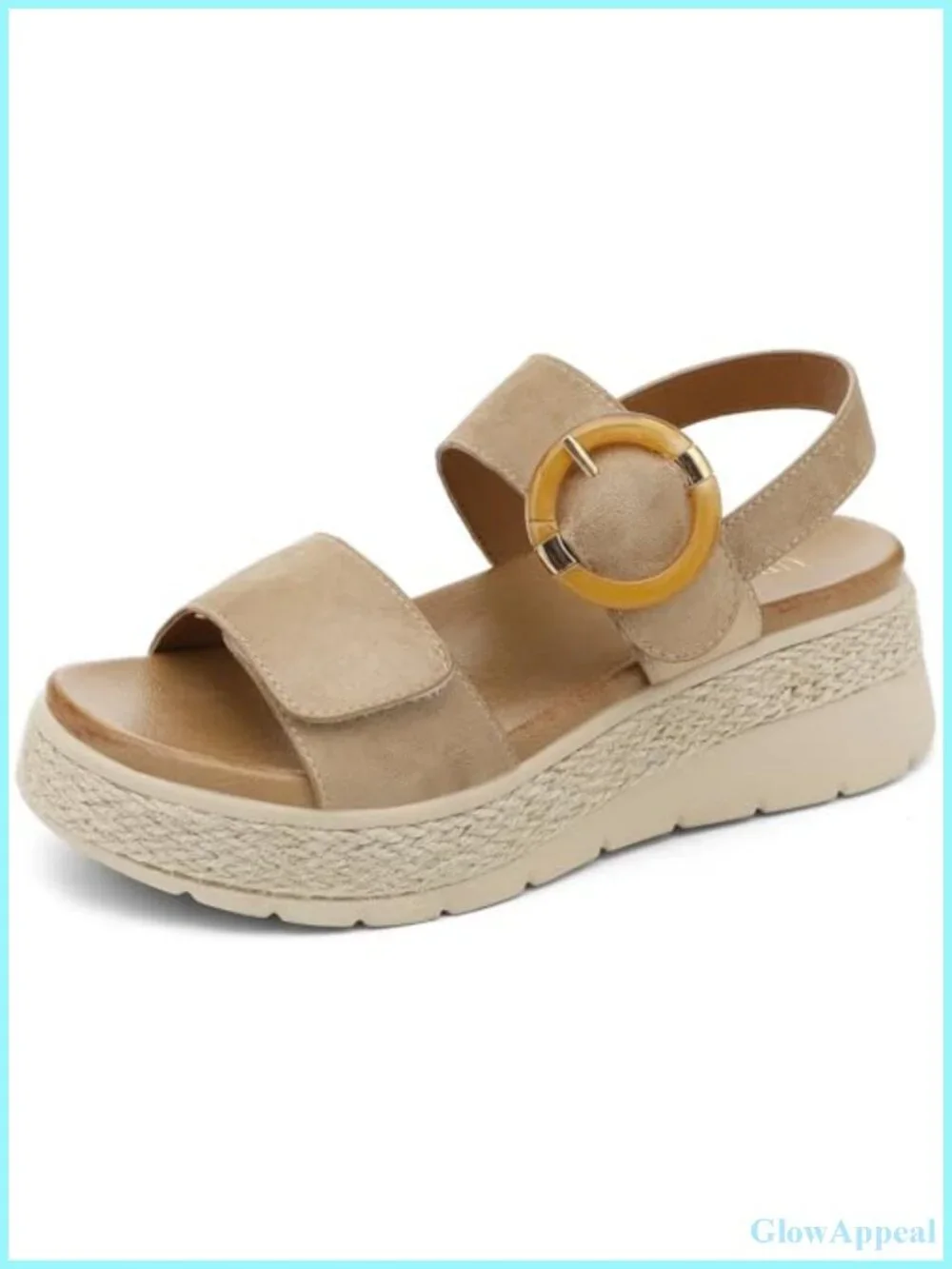 Womens Platform Wedge Sandals Faux Suede Orthopedic Arch Support