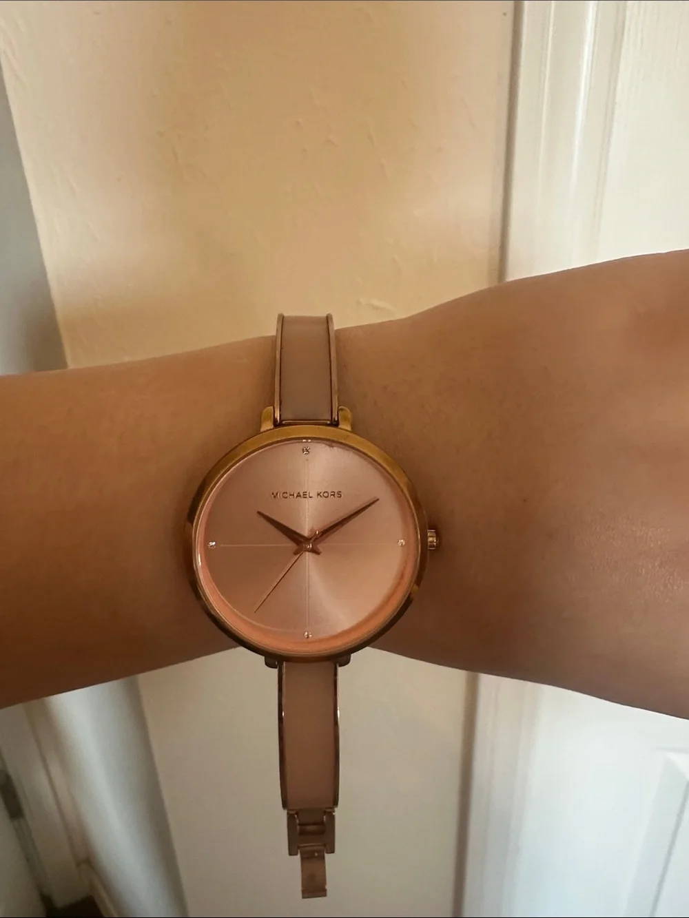 Michael Kors Pink Rose Gold-Tone Minimalist Watch