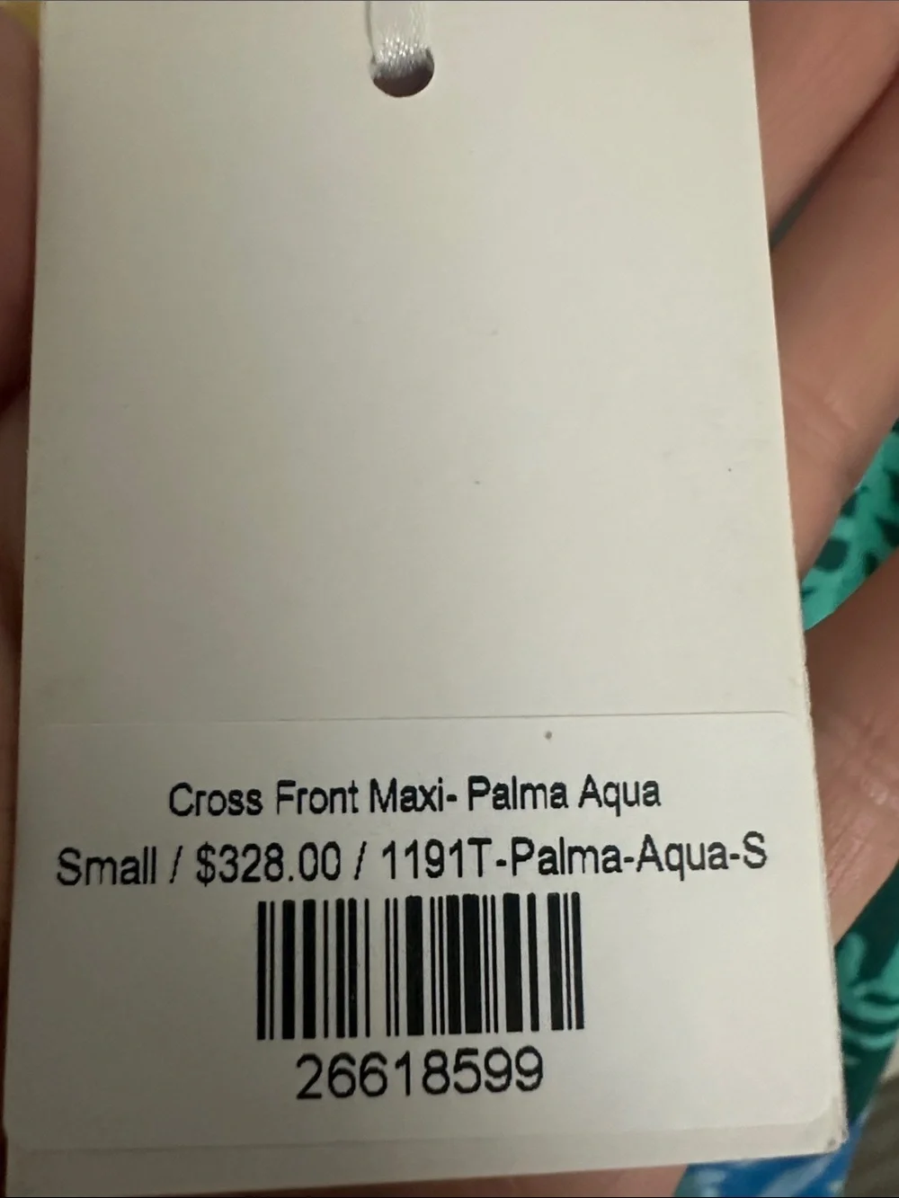 Oliphant Blue & Teal Tropical Halter Dress