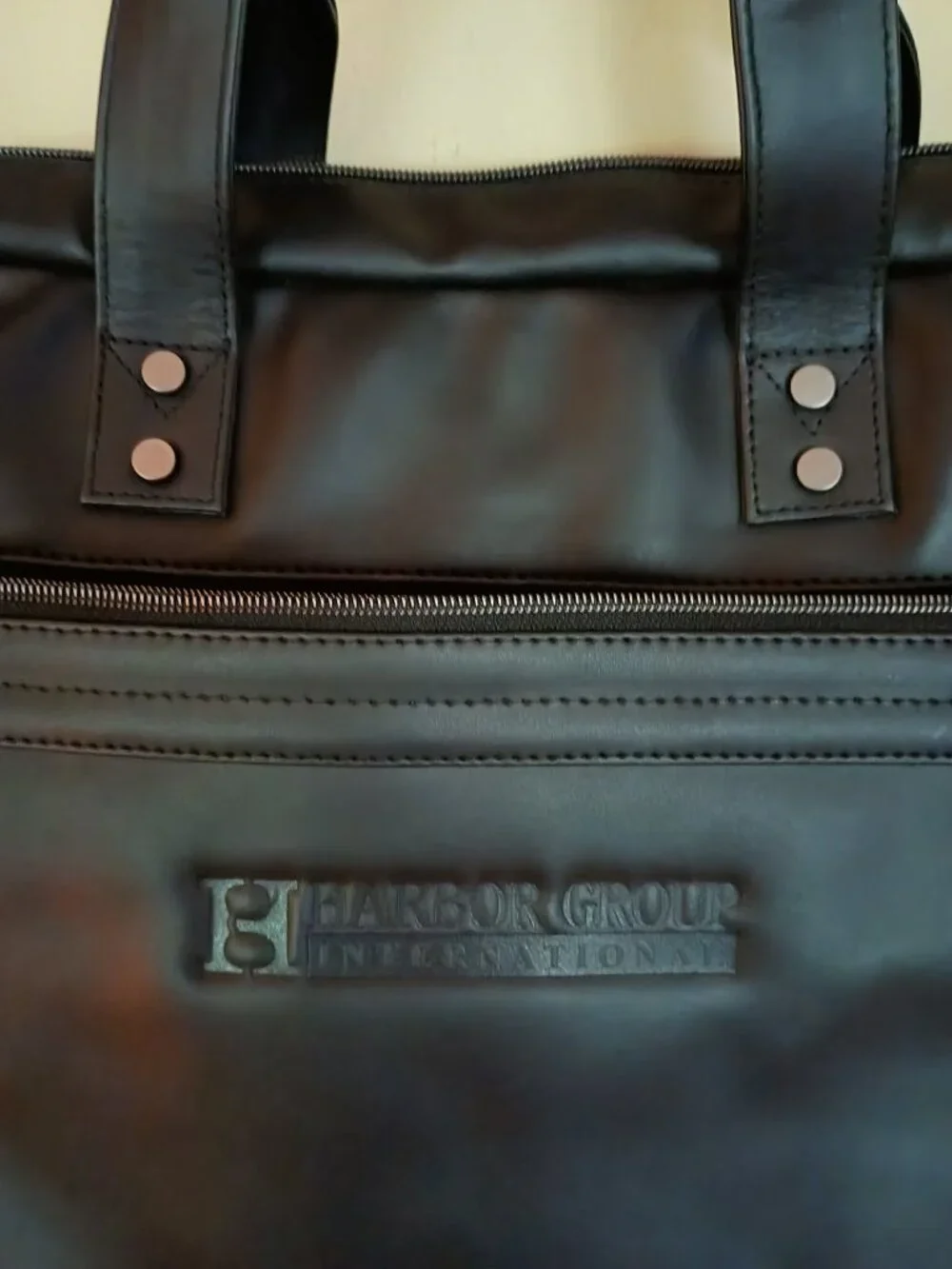 Strong Leather Hamilton Briefcase Top Grain Black Leather Laptop Messenger Bag