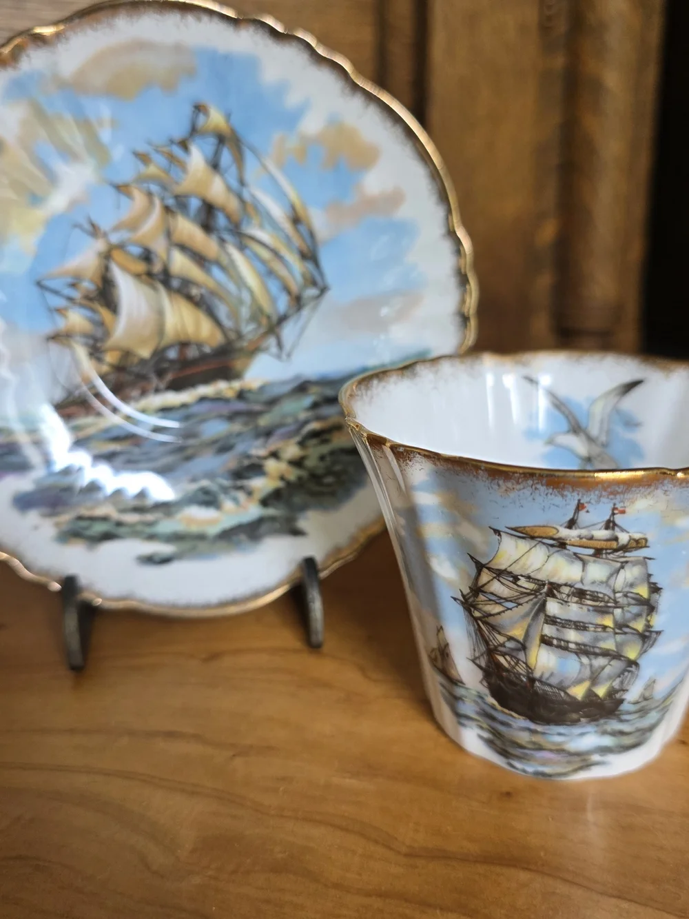 Vintage Royal Standard Nautical Sailing Ship Teacup and Saucer Set