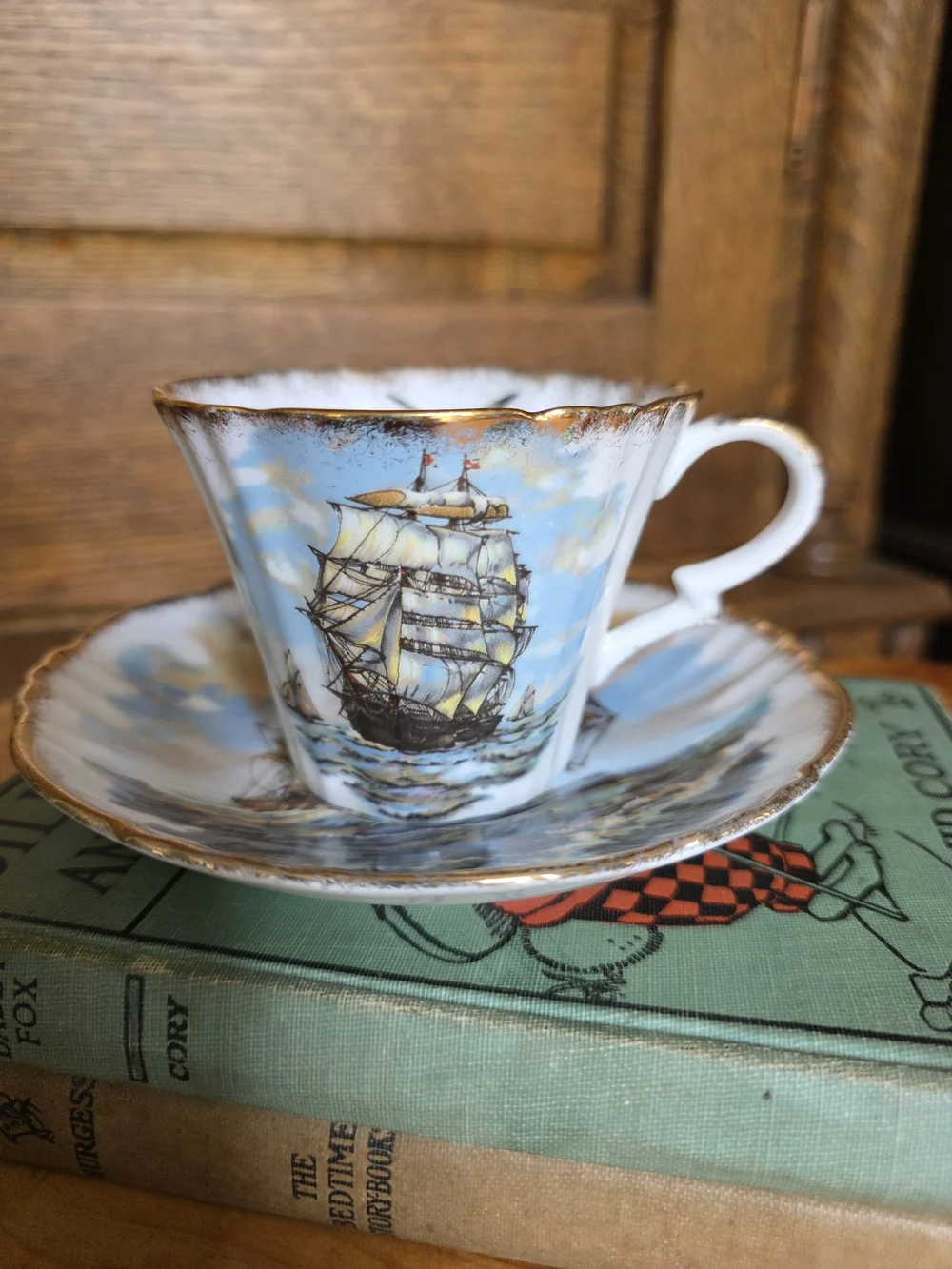 Vintage Royal Standard Nautical Sailing Ship Teacup and Saucer Set