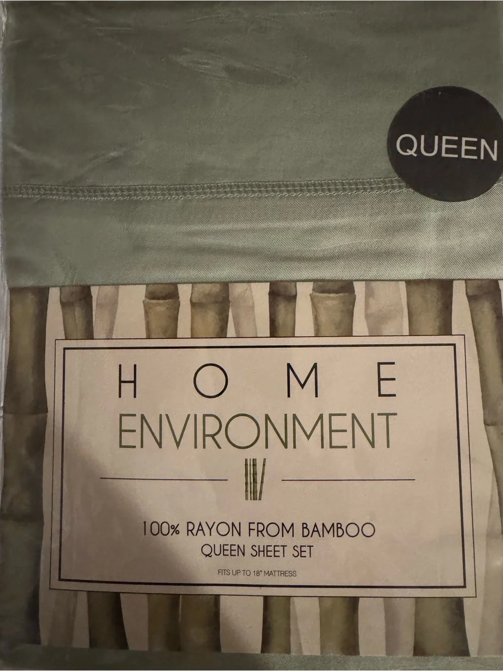 Home Environment Queen Bamboo Rayon Sheet Set in Sage Green