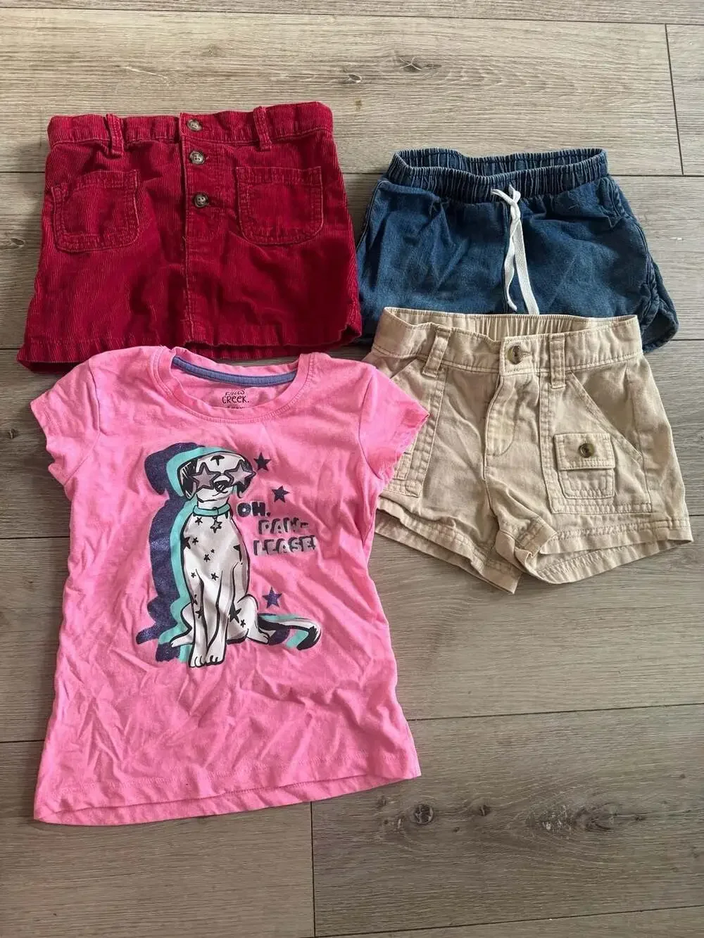 5T bundle lot 4 pieces girls skirt, shorts and tshirt