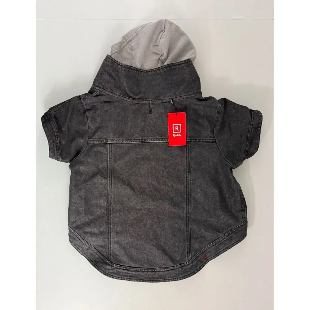 Reddy Dog Jacket XXL Black Denim Hooded Pet Coat Vest New With Tags