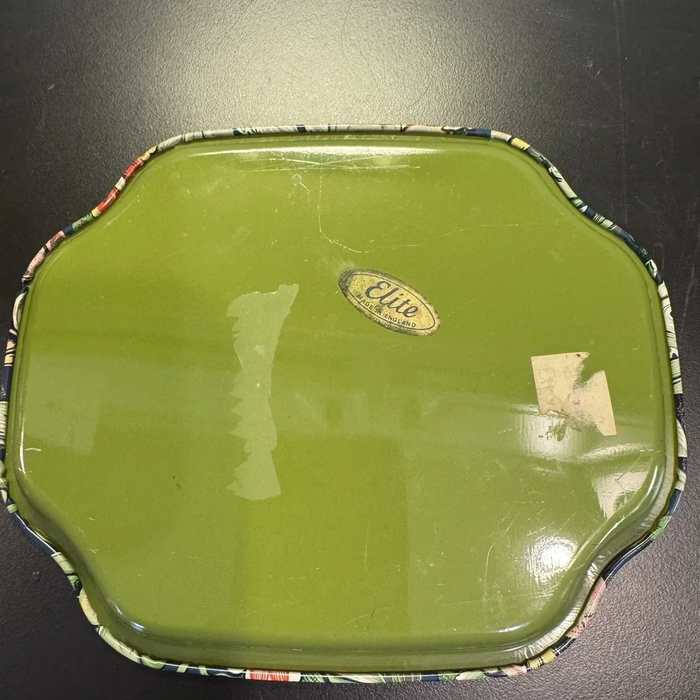 Lot of 2‎ ELITE Metal Decorative Snack Vanity Trays Made in England Floral