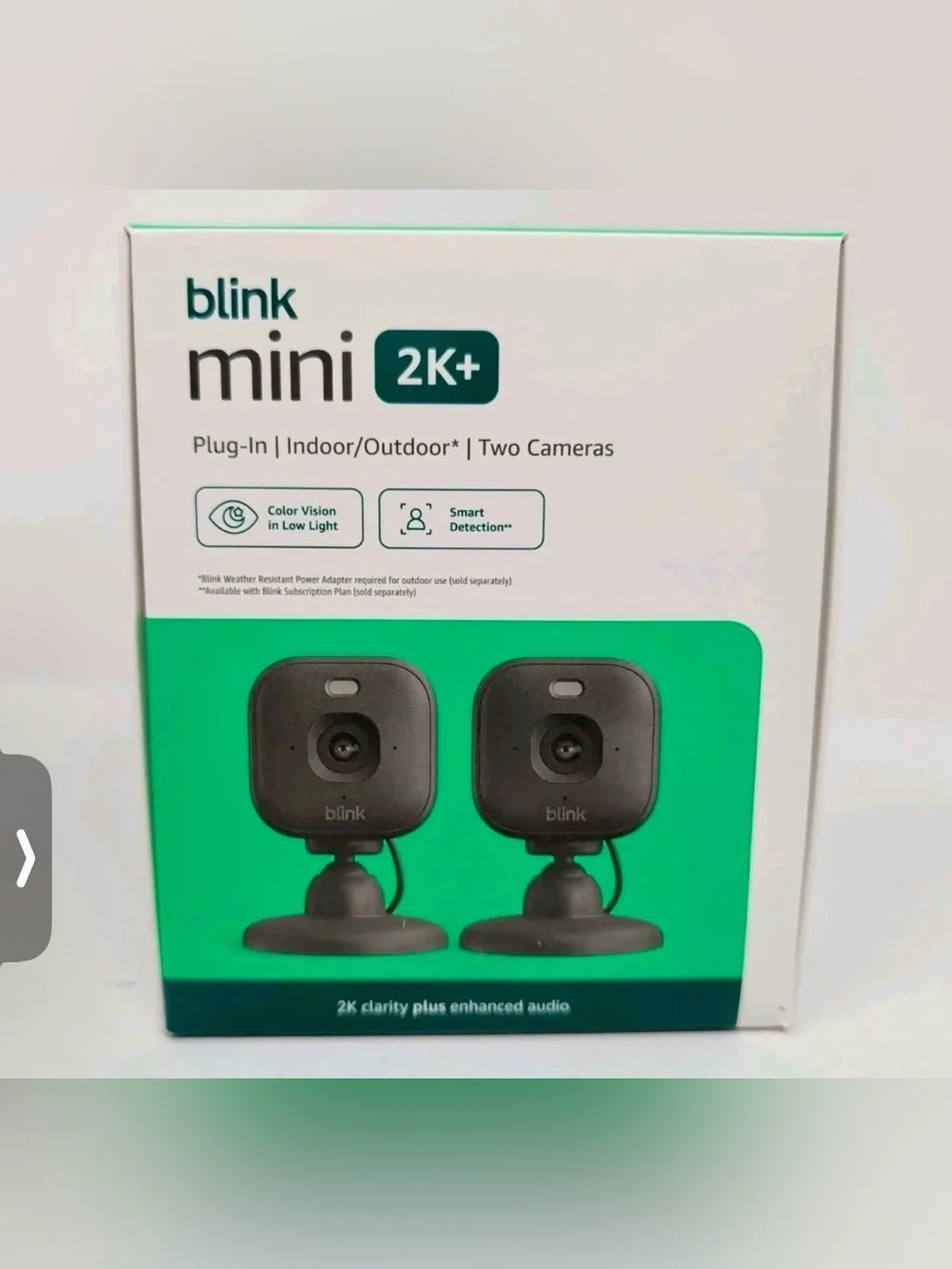 Blink Mini 2K+ Plug-In Indoor/Outdoor Security Camera - Black (2-Pack)