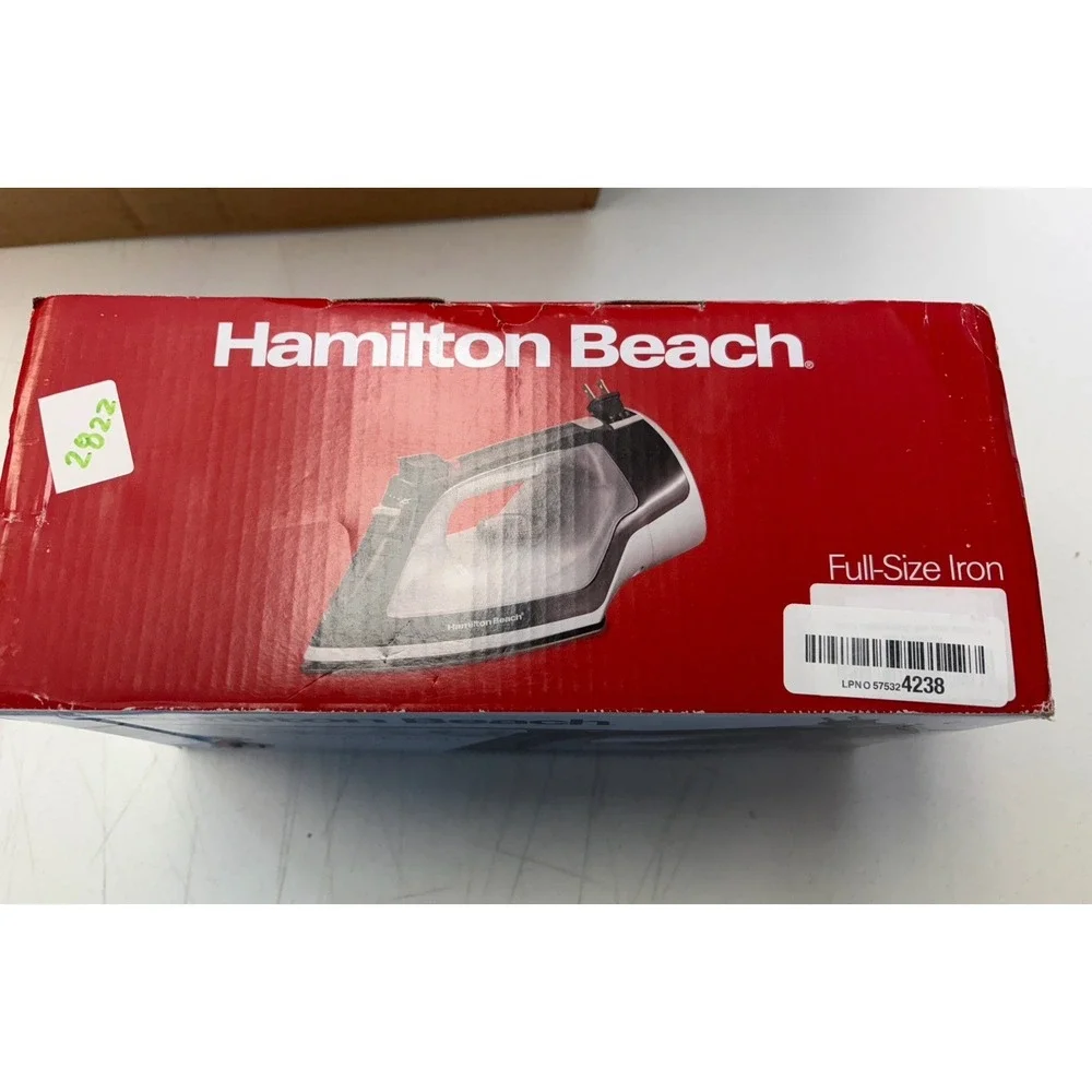 Hamilton Beach Full-Size Nonstick Iron with Retractable Cord 14289F. New Bx Dmg
