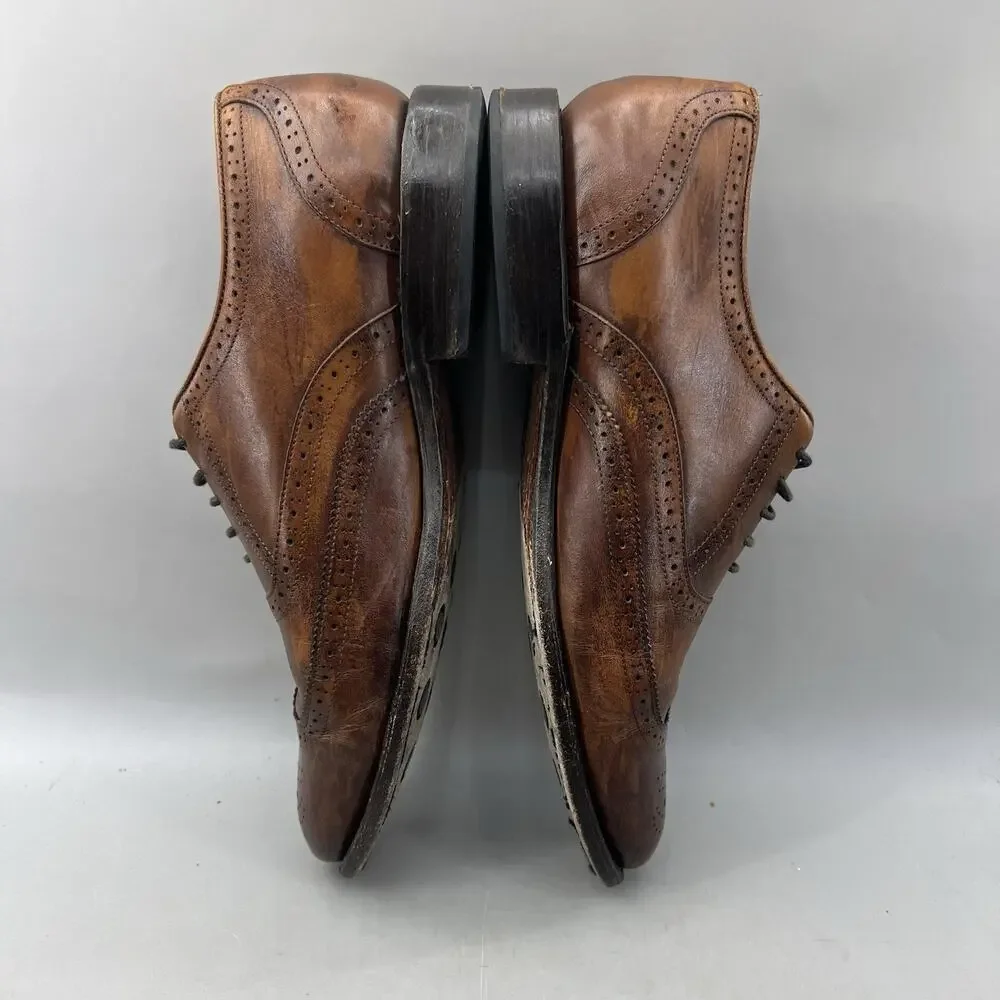 Thursday Boot Aviator Brogue Oxford Men Size 11 Brown Leather Wingtip Low Shoes