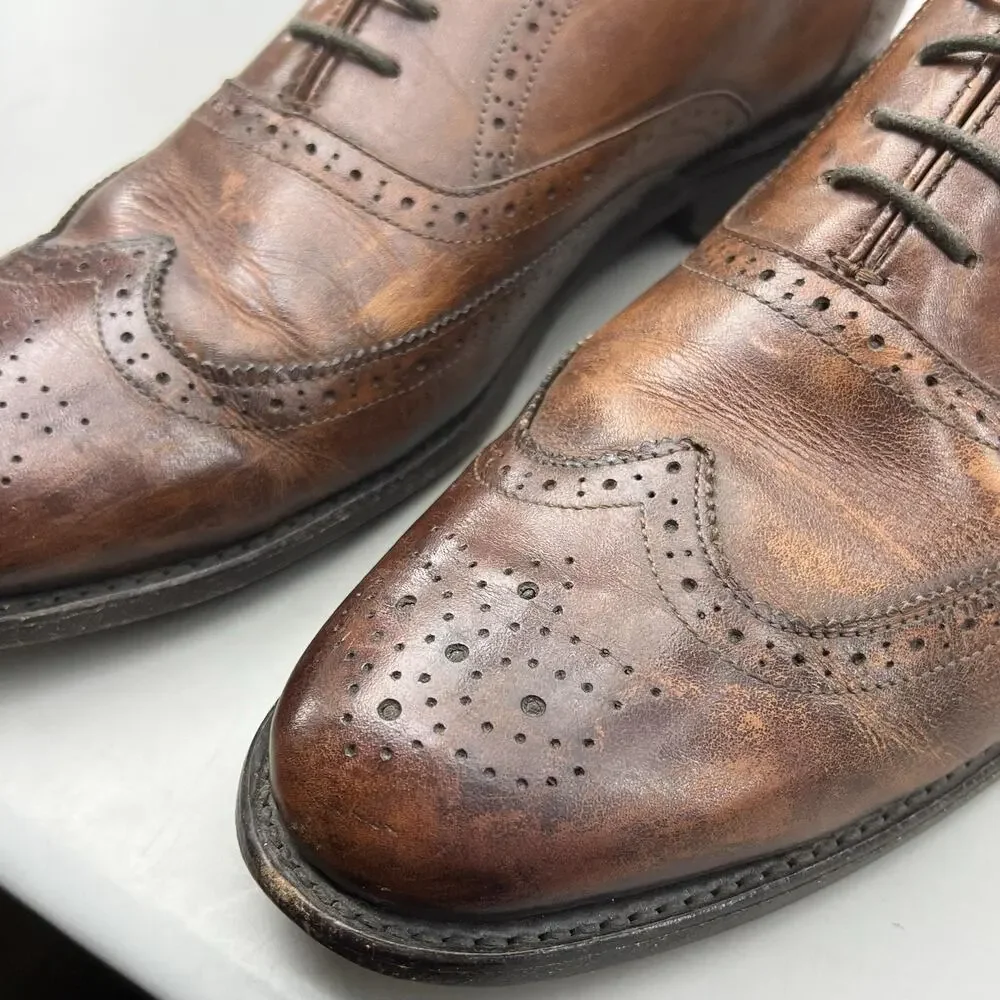 Thursday Boot Aviator Brogue Oxford Men Size 11 Brown Leather Wingtip Low Shoes