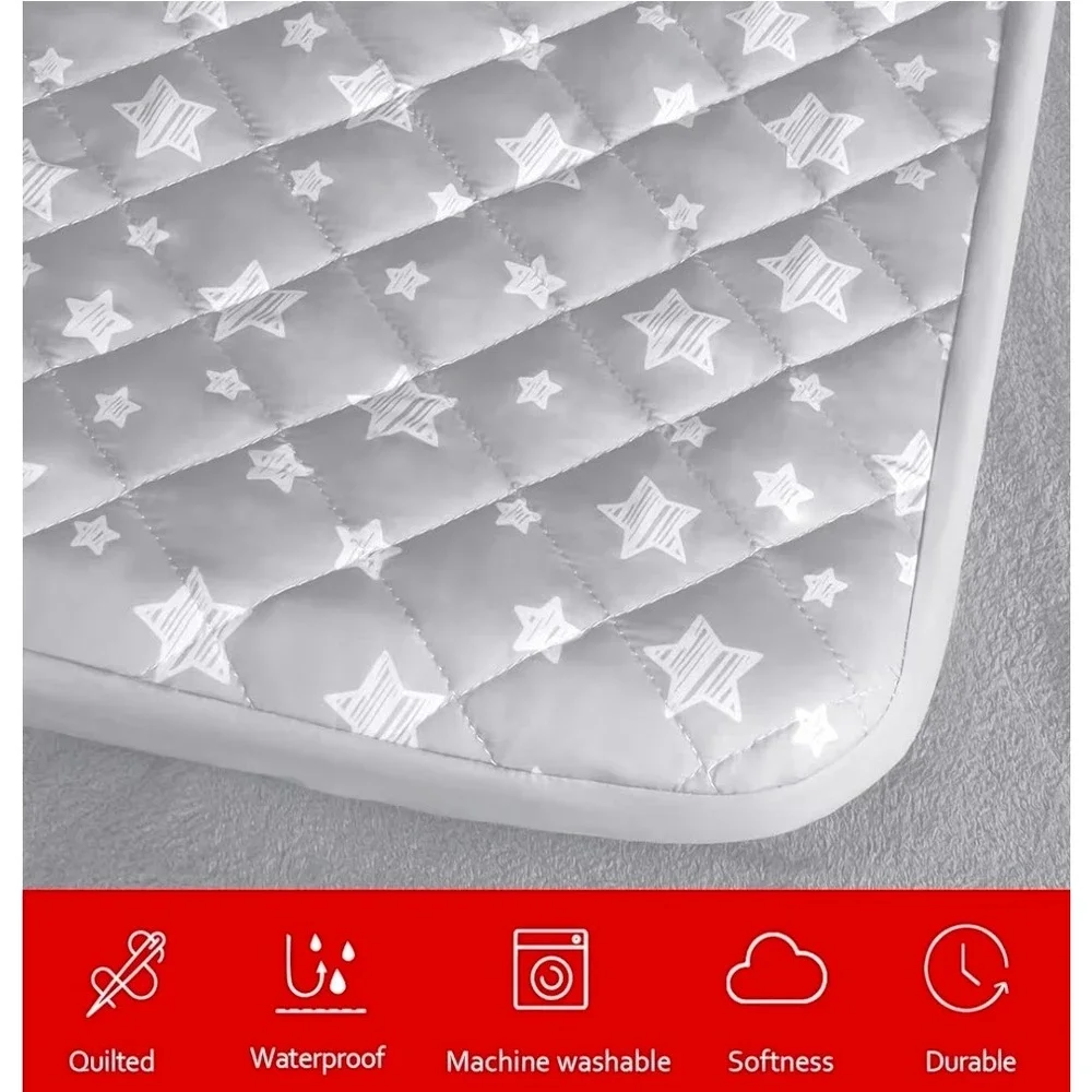 2 PACK Waterproof‎ Dog Bed Covers Replacement Washable, Grey Star Print 32x44 In