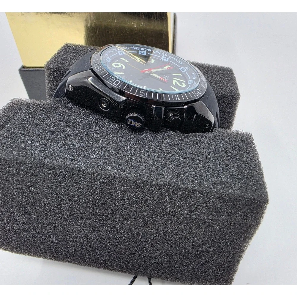 TVG Military‎ Style Black Watch Water Resistant Mens