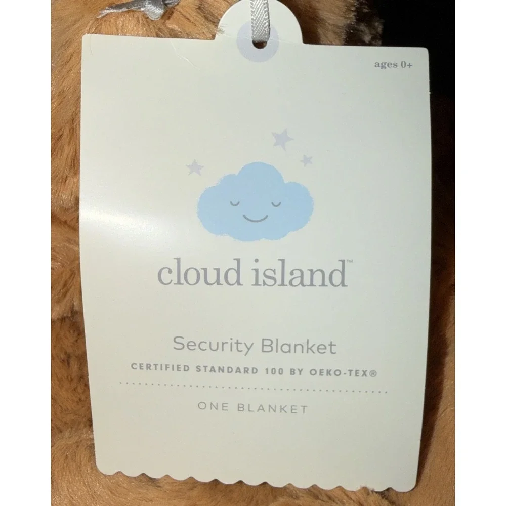 Cloud‎ Island Brown Puppy Dog Security Blanket Lovey Satin Trim Fuzzy Plush New