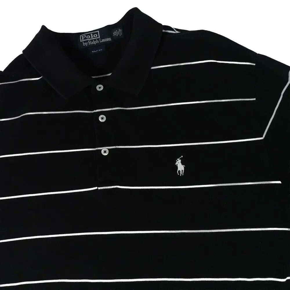 Ralph Lauren Vintage PIMA Cotton Striped Polo Golf Fit Men's XL