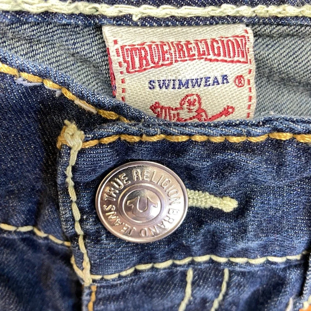 True Religion Board‎ Shorts Mens 34 Blue Excellent Section Surf Contrast Stitch