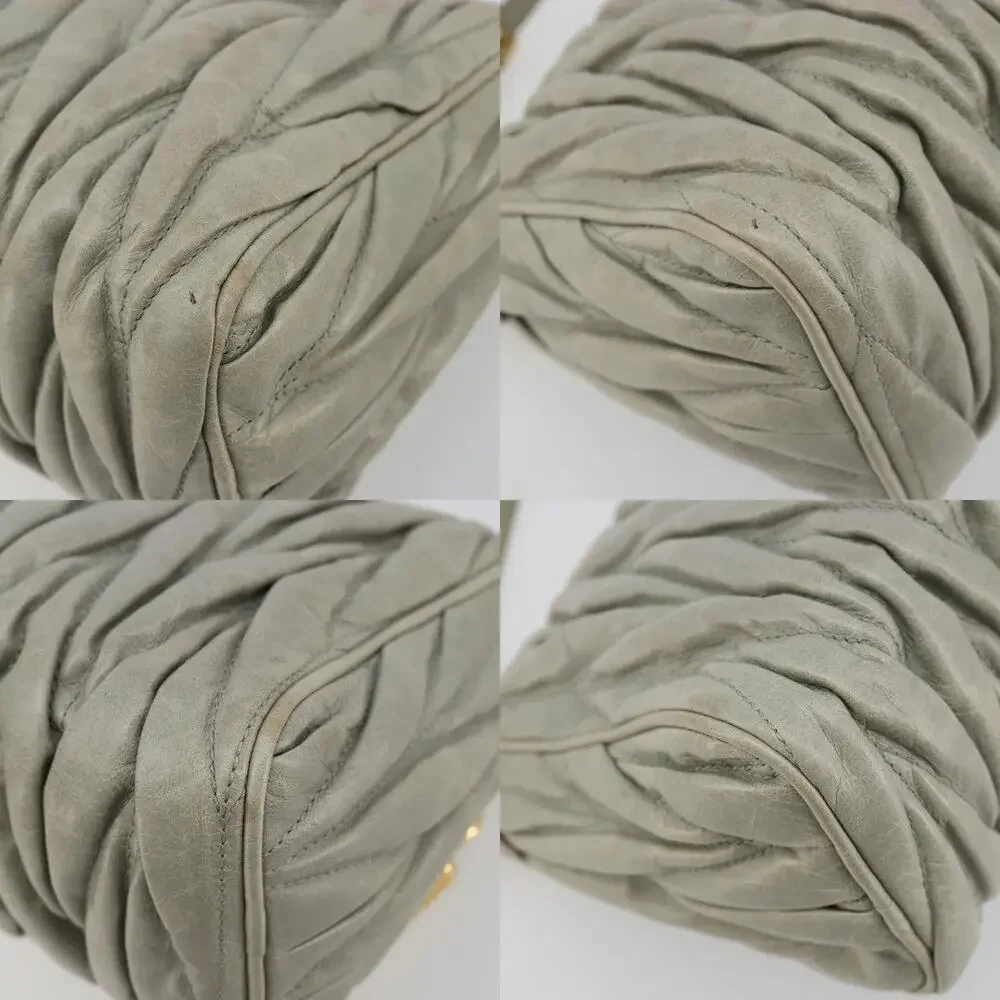 Miu Miu Matelasse Accessory Pouch Gray
