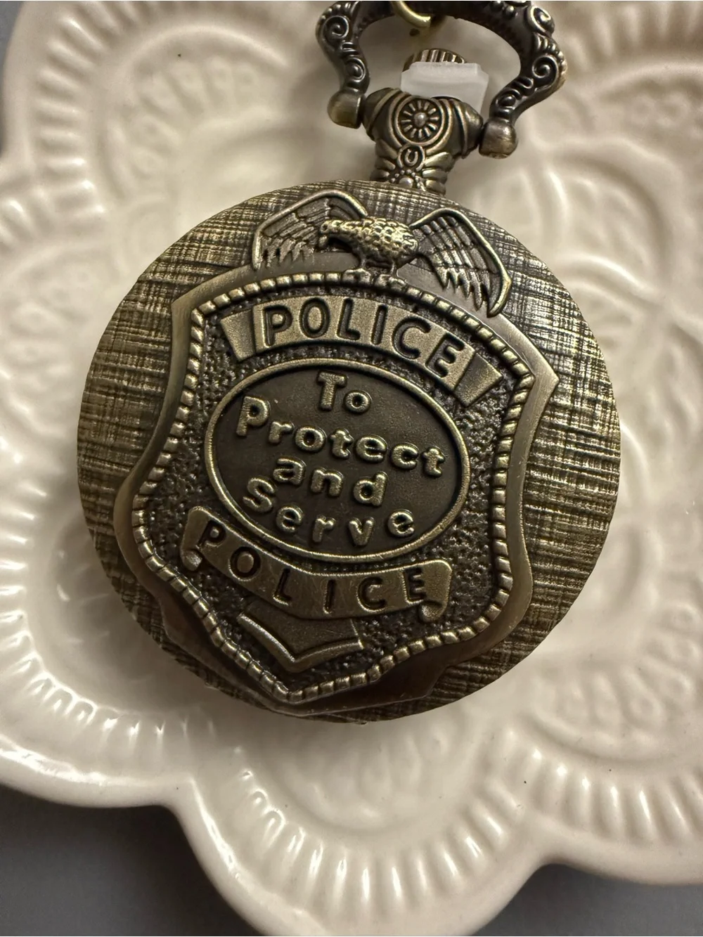Police happy metal shield