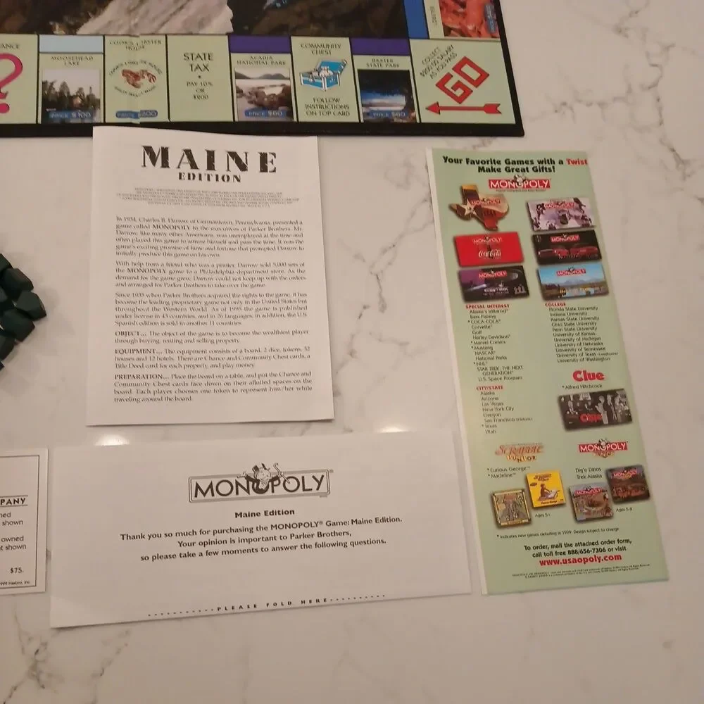 Monopoly Board Game Maine Edition Vintage 1999 USAopoly