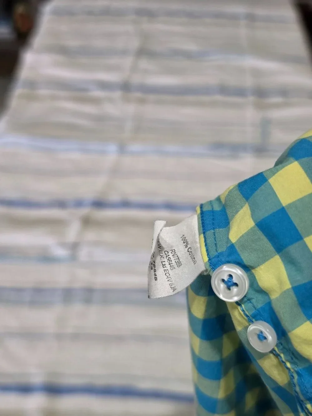 J.Crew Lightweight Slim Fit Shirt – Medium – Blue/Yellow Check – 100% Cotton