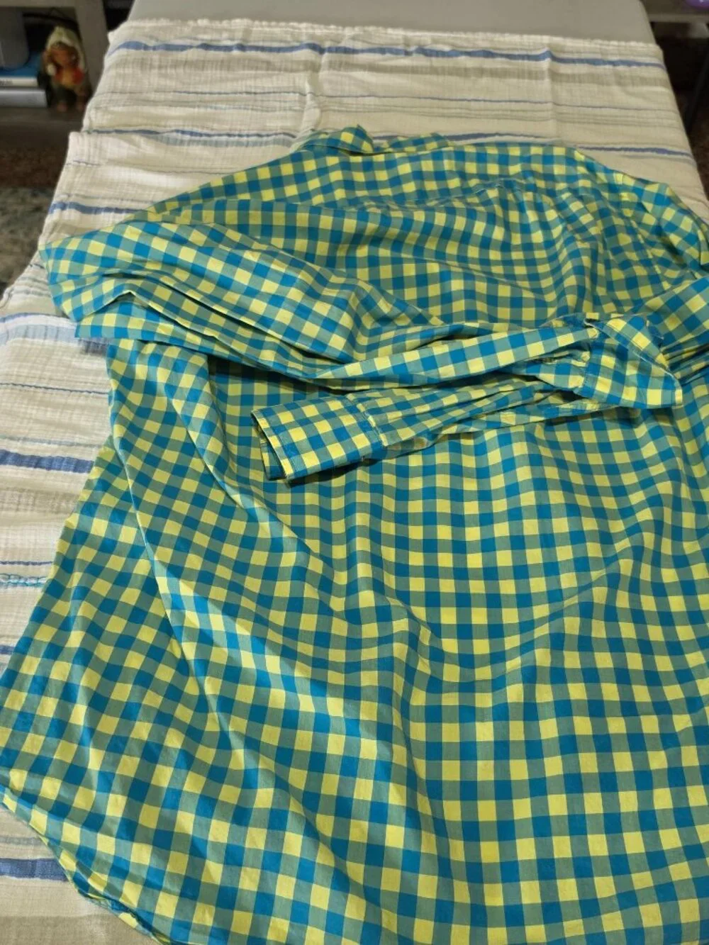 J.Crew Lightweight Slim Fit Shirt – Medium – Blue/Yellow Check – 100% Cotton