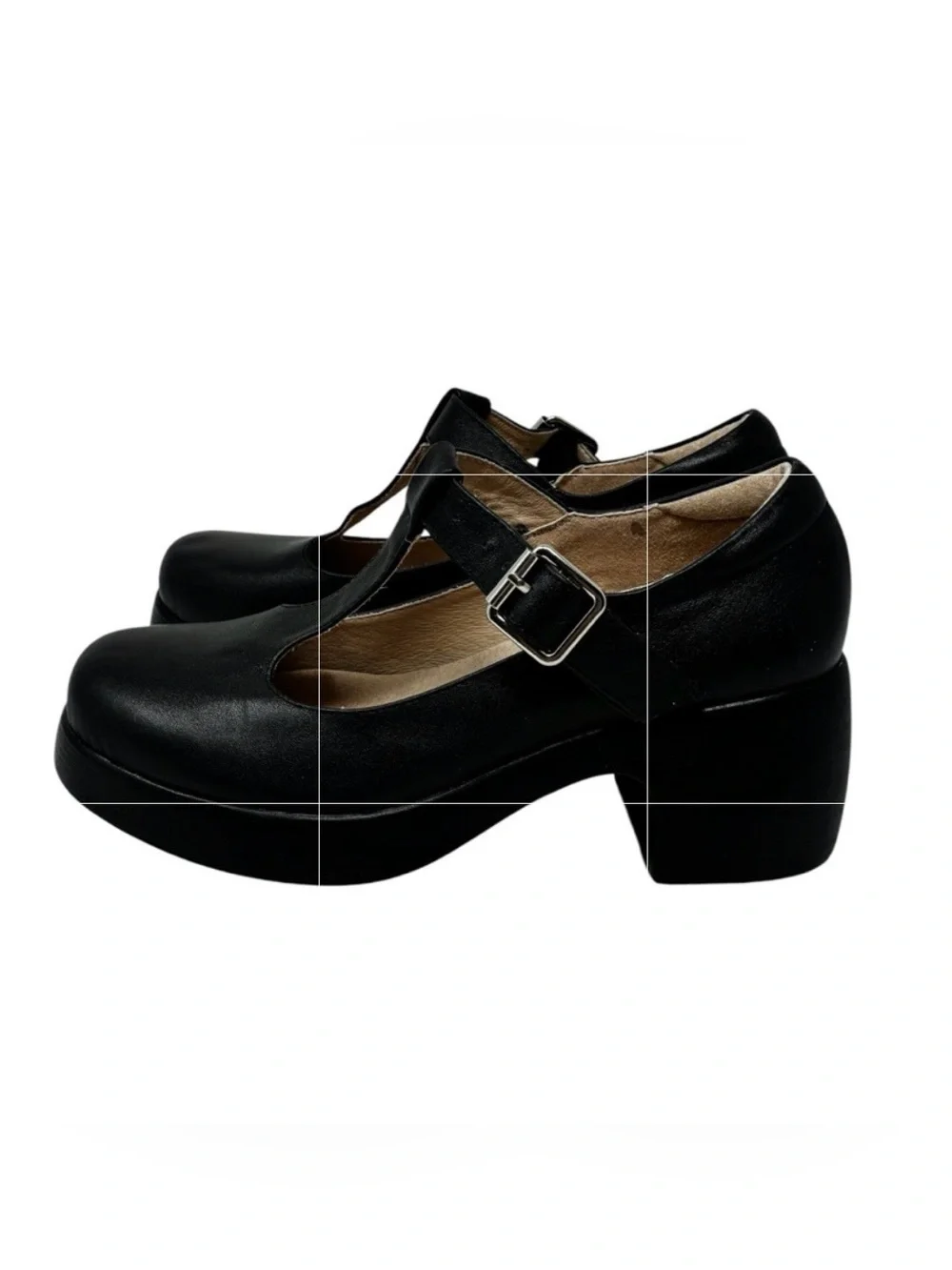 Jaro Vega Black T-Strap Platform Chunky Heel Mary Jane’s Size 7