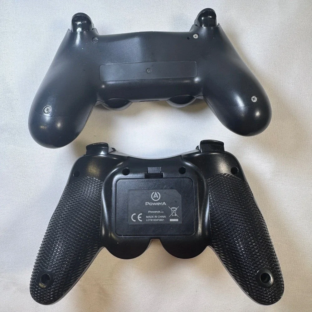 Sony DualShock 4 PS4 Controller & PowerA Wireless PS3 Controller Bundle Black