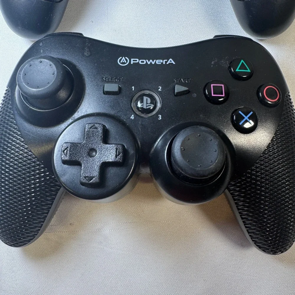 Sony DualShock 4 PS4 Controller & PowerA Wireless PS3 Controller Bundle Black