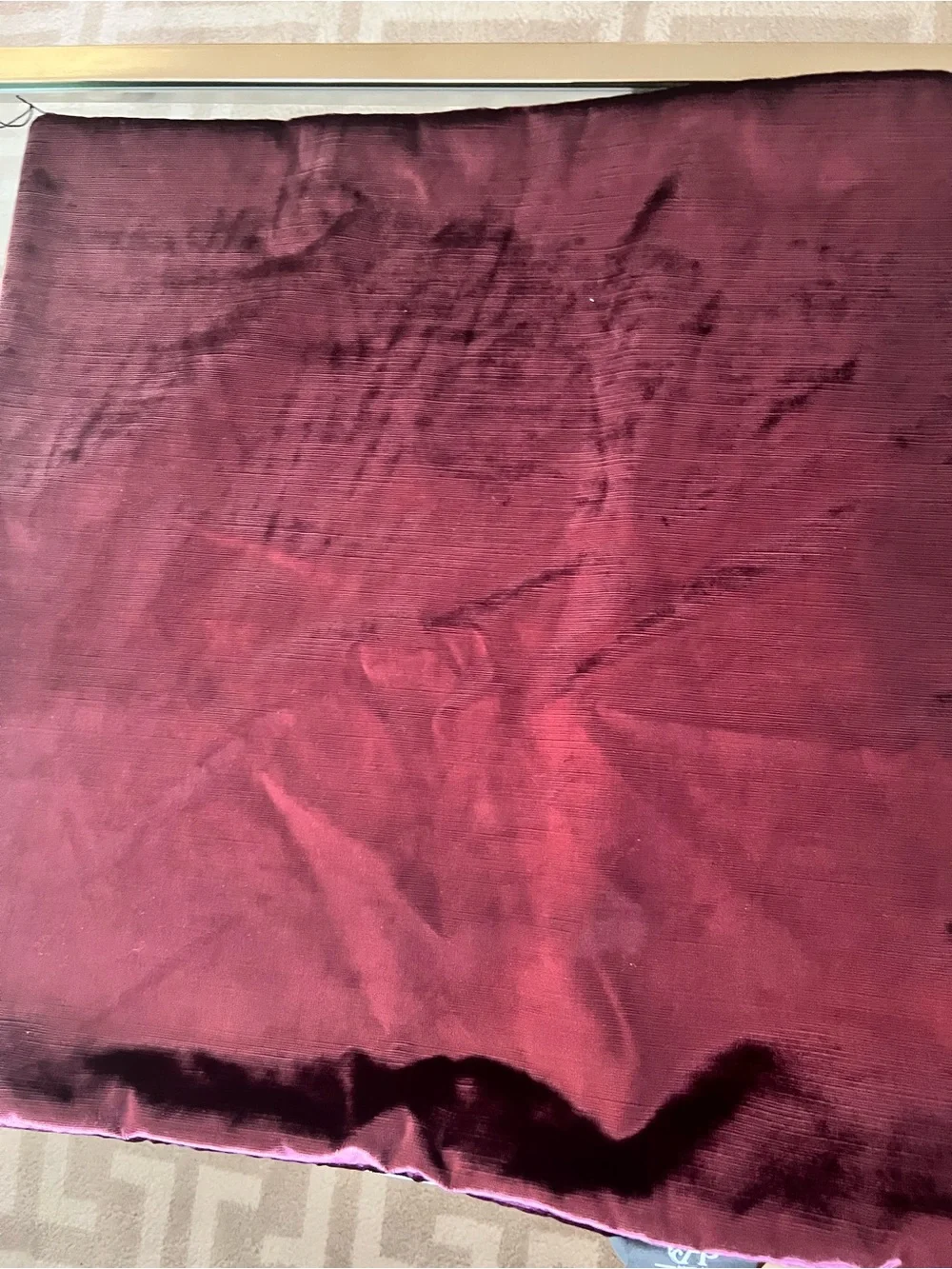 Luxury Velvet Throw Pillow Cover 22” - Wine Red