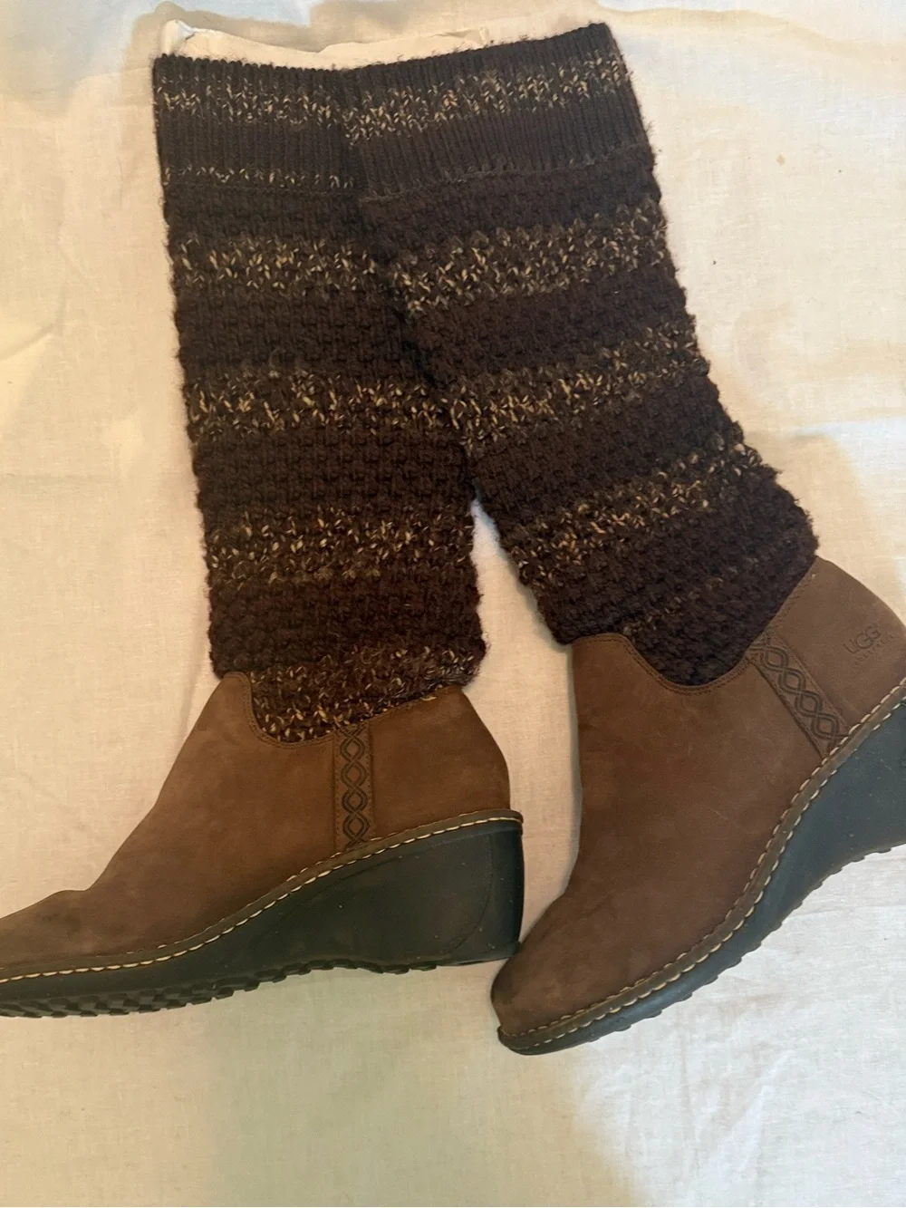 UGG Brown Knit-Shaft Boots