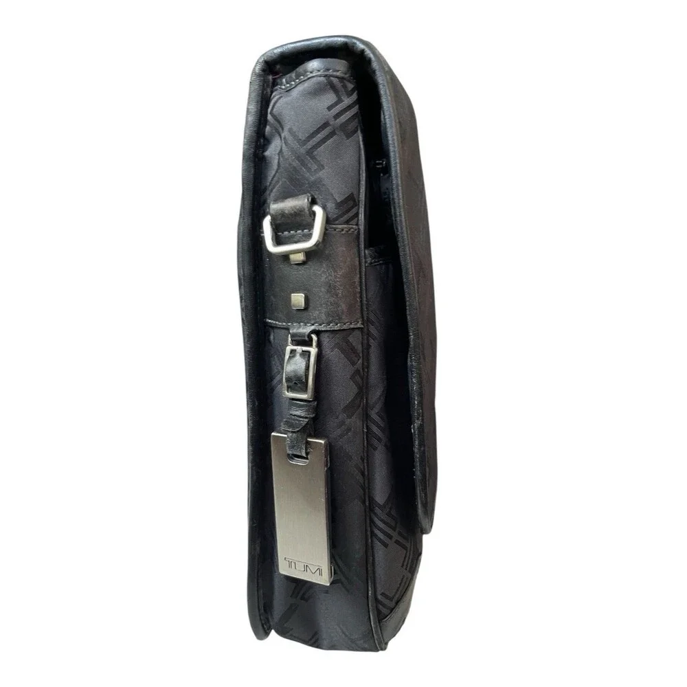 TUMI Signature Monogram T Laptop Bag Messenger Nylon No Shoulder Strap 15 x 12
