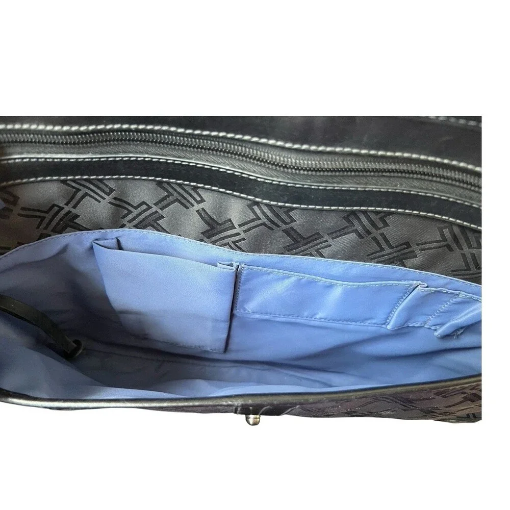 TUMI Signature Monogram T Laptop Bag Messenger Nylon No Shoulder Strap 15 x 12