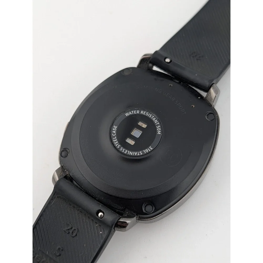 Samsung‎ Smart Watch Gear Sport HR GPS - Black Silicone Band, Working