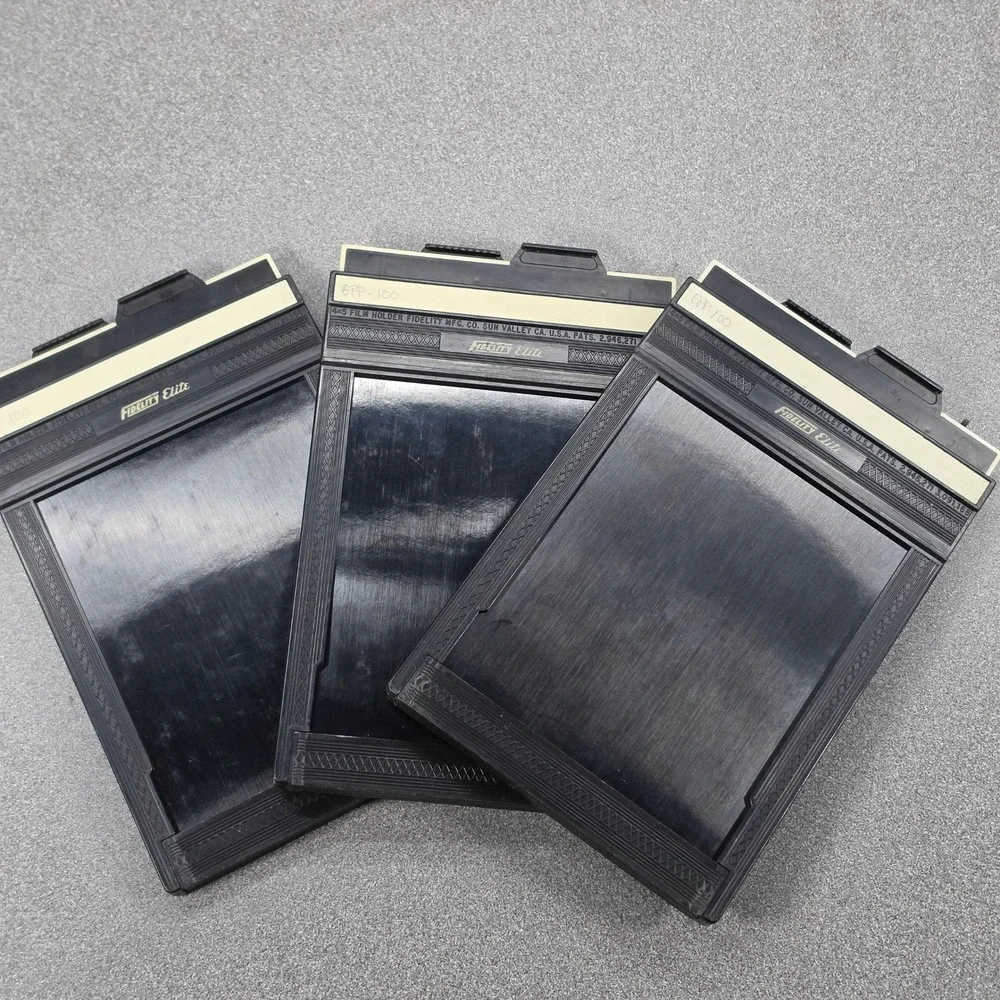 Fidelity Elite Film Holder 4x5 Set of 3 Black Good Large Format Photography