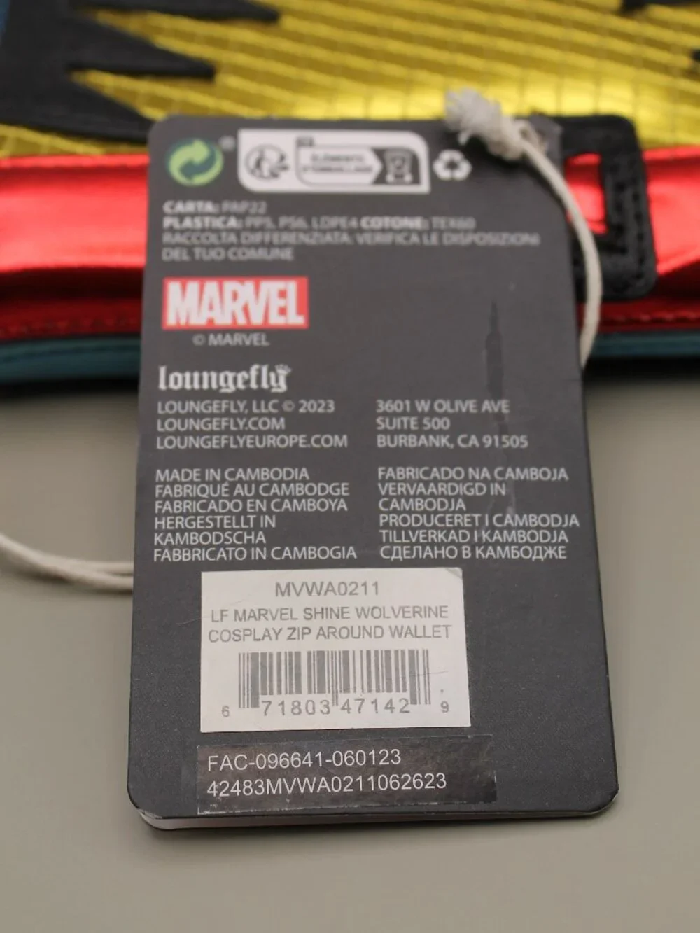 Loungefly Marvel X-Men Wolverine Metallic Cosplay Zip Wallet NWT