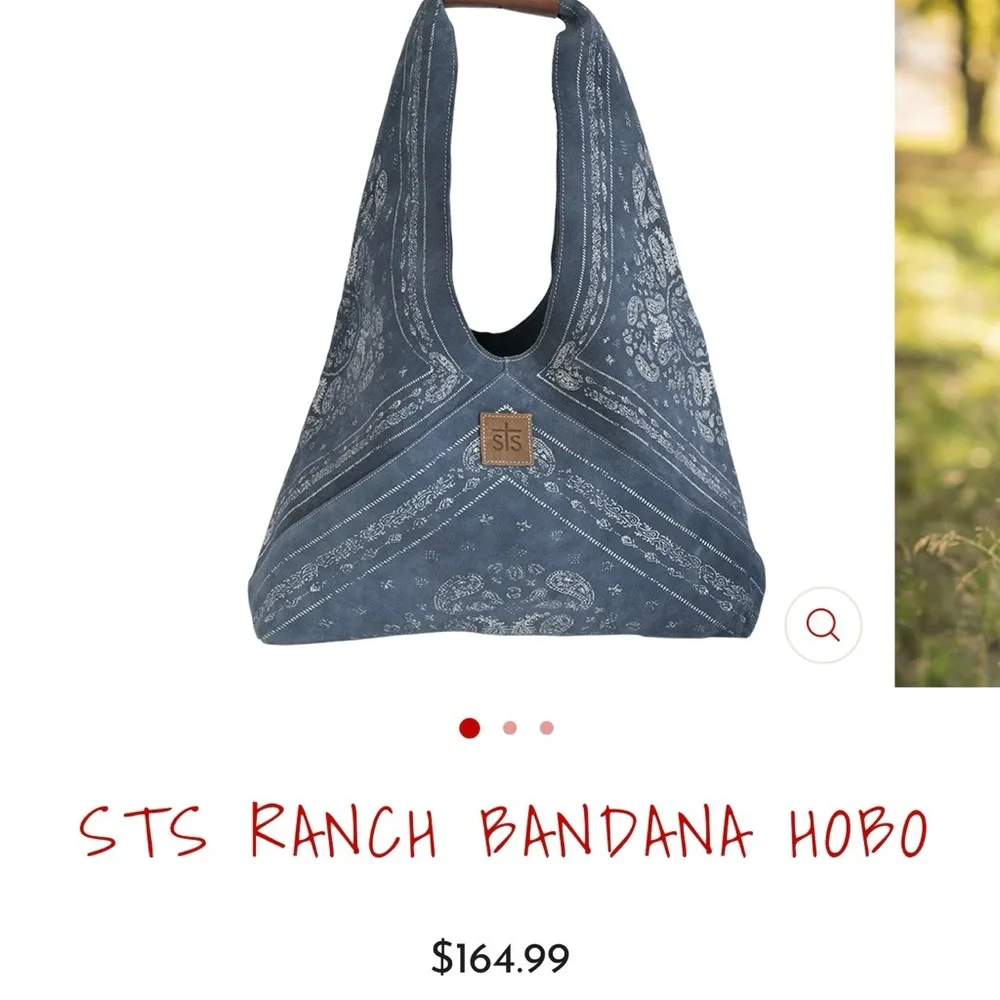 STS Ranchwear Denim Blue Bandana Hobo Bag