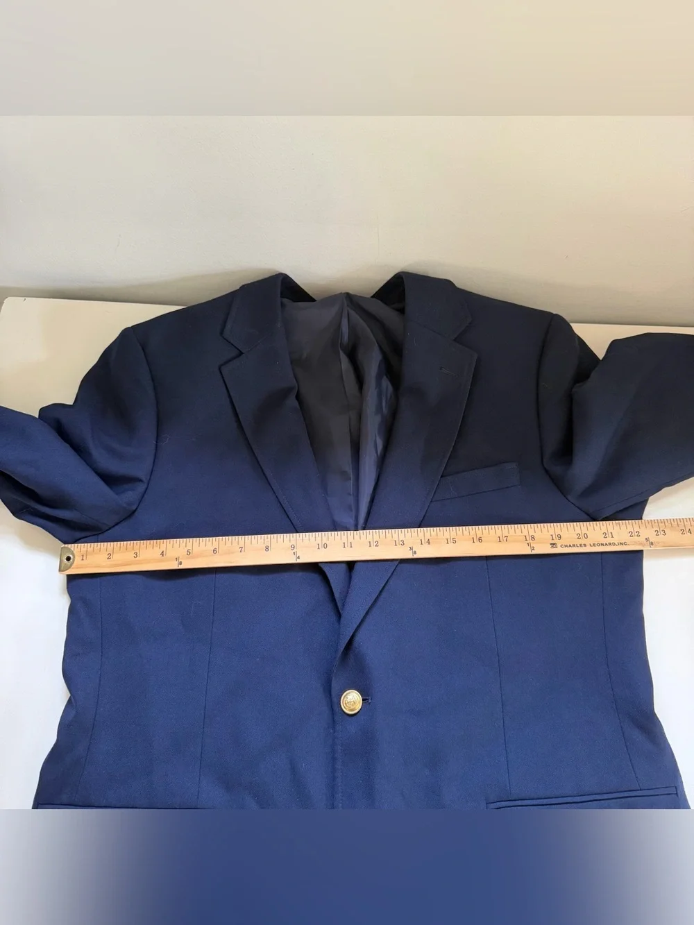 J Crew Thompson Navy Blazer University Gold Buttons Size 44R Classic Preppy