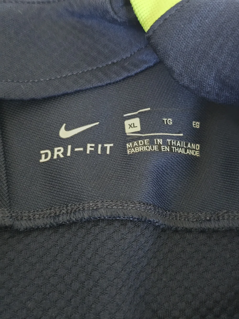 Nike Boy's Navy Long-Sleeve Training Top with Volt Stripe