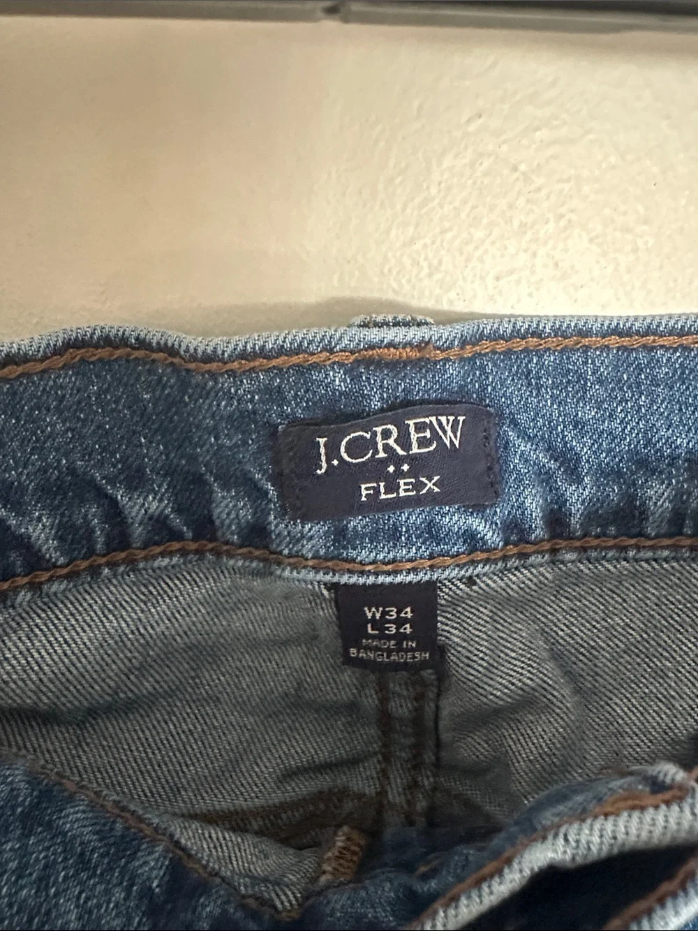 J. Crew Men's Mid Blue Slim-Straight Jeans
