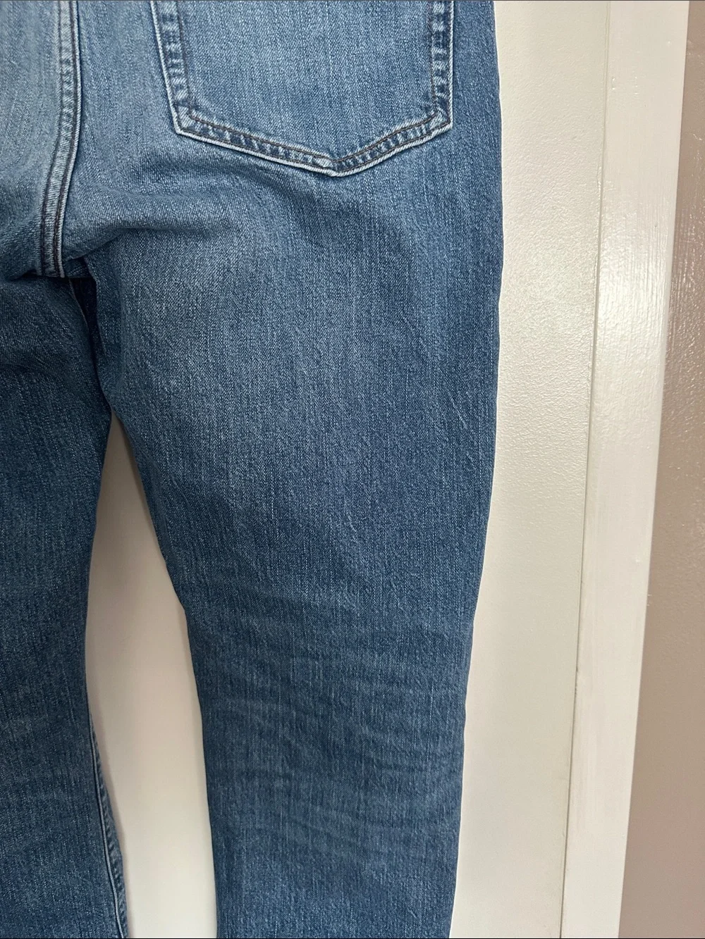 J. Crew Men's Mid Blue Slim-Straight Jeans
