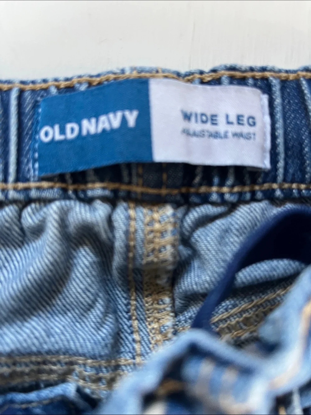 Old Navy Blue Jeans with White Floral Embroidery