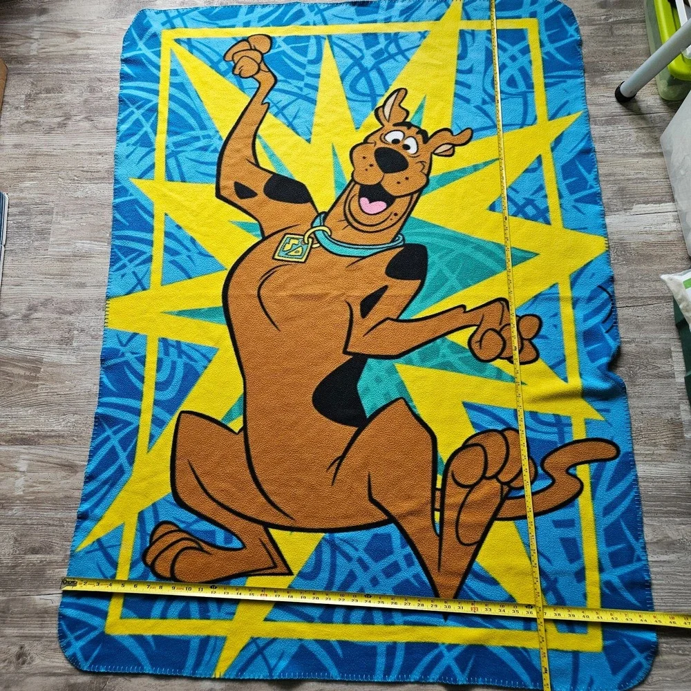 Vintage Y2K Scooby-Doo Fleece Throw Blanket Cartoon Network 45 x 61