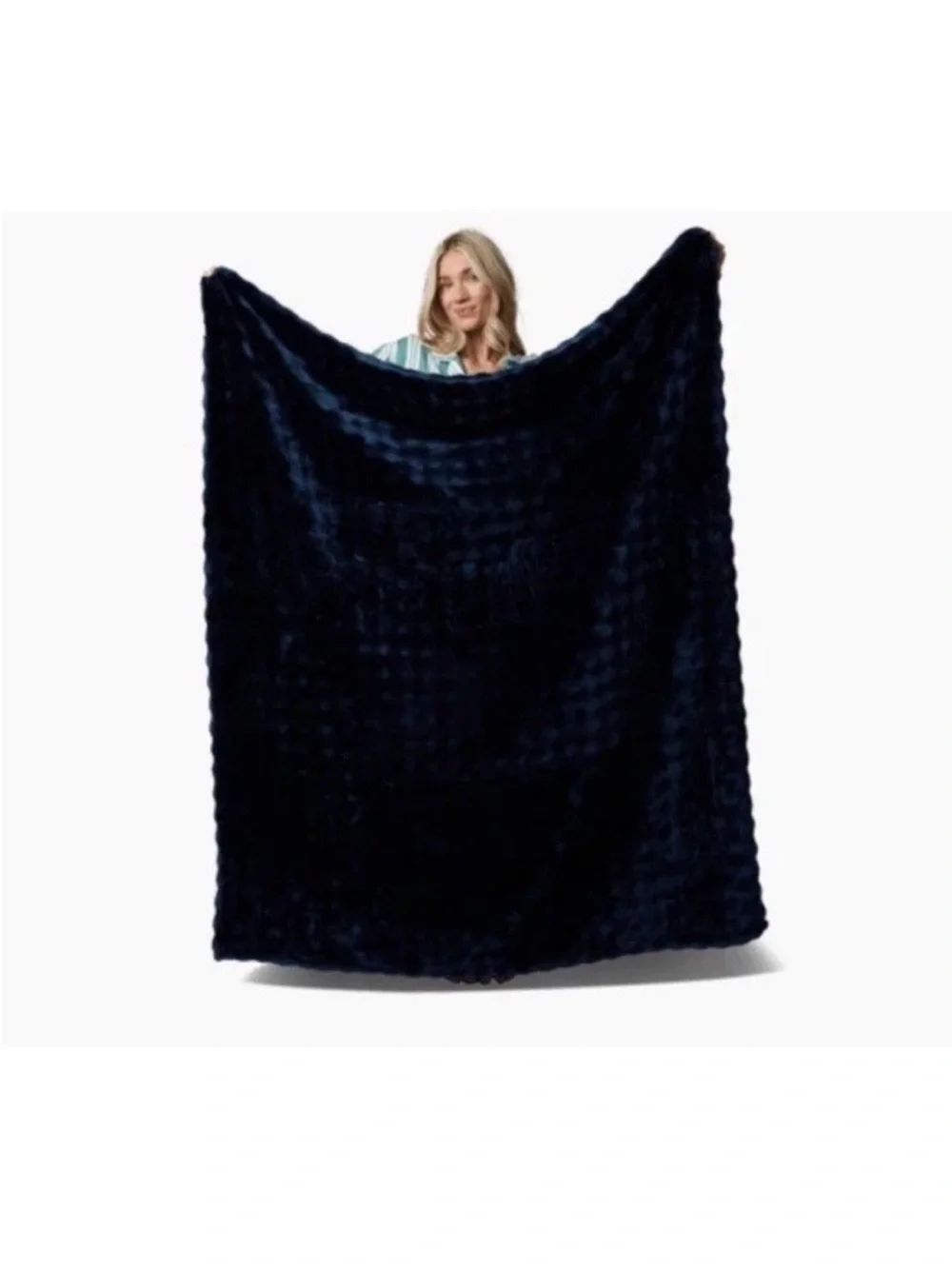 $100 Hythe Navy Blue Bubble Blanket NWT