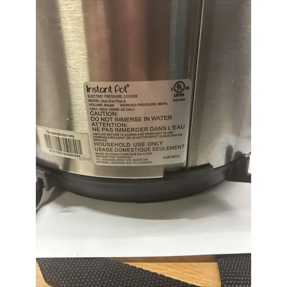 Instant Pot Duo Evo Plus Replacement Pot Only WORKS 6 Qt