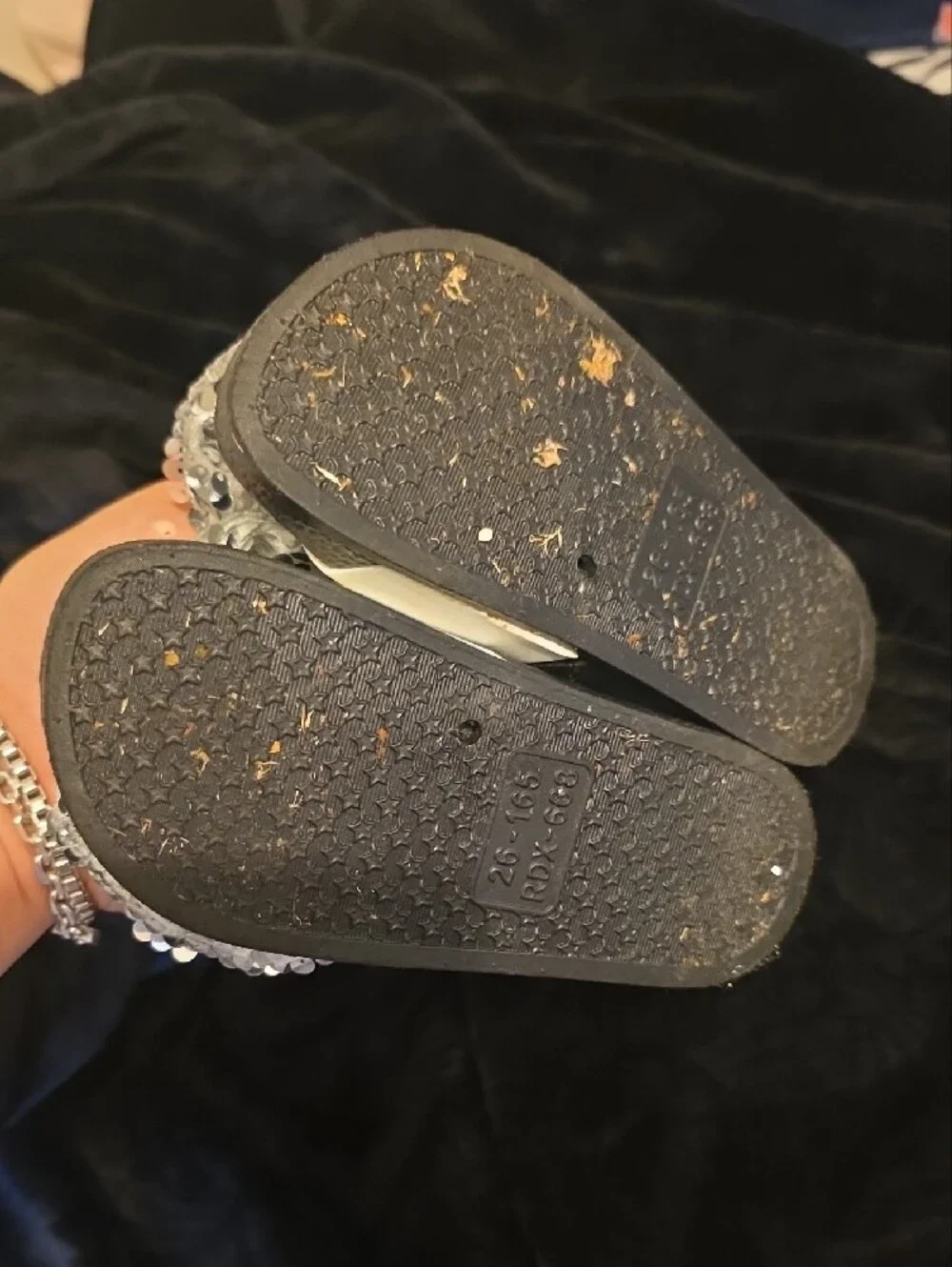 💚5/$20💚Sequin Bow Slide Sandals for Kids - Silver/Black
