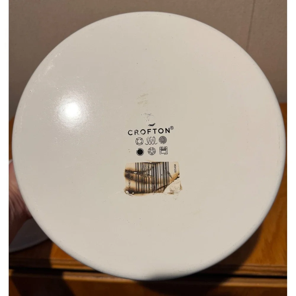 Crofton White Enamel on Steel Stock Pot with Lid Induction Safe Farmhouse Style