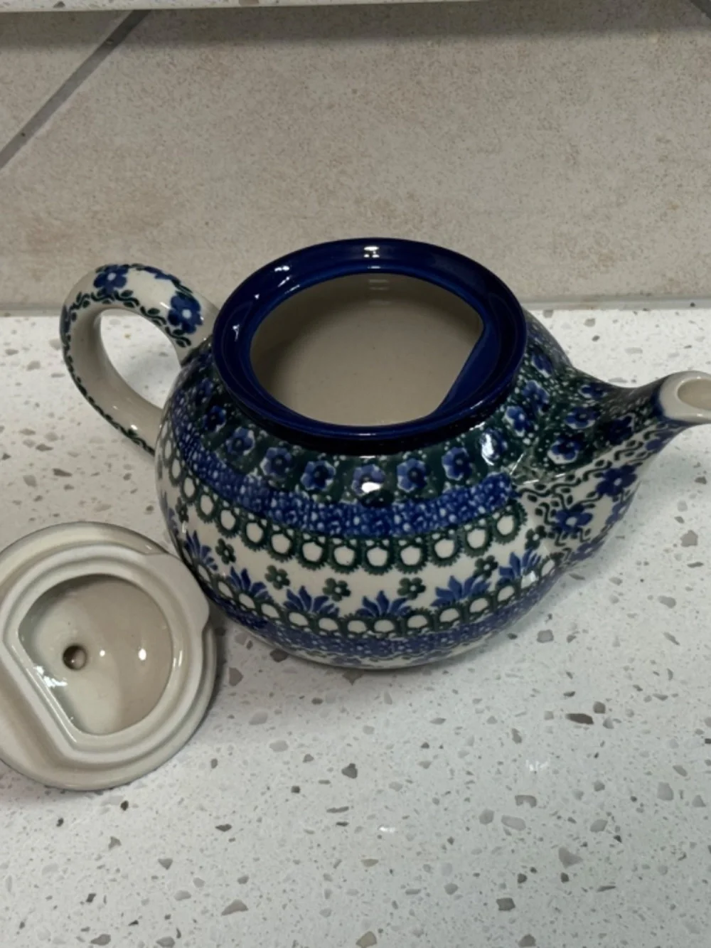 Polish Pottery “Peacock Eye” Mini Teapot